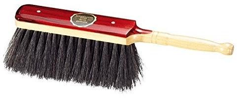 BawiTec Hochwertiger Handfeger Handbesen 29 cm lang Echt Rosshaar lackiert 2tlg. weich Garantiert Rosshaar Naturhaar Holz verschraubt sehr weiche Borsten für feinen Staub und Schmutz