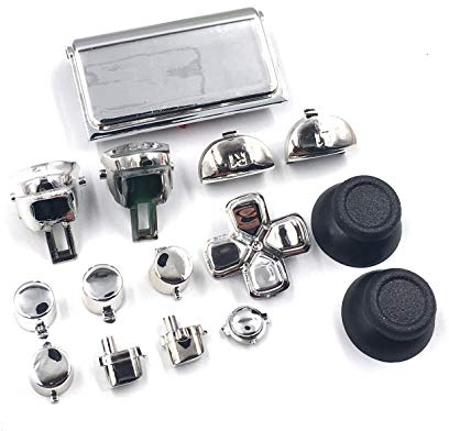 Nuevo Dpad L2 R2 L1 R1 Botones de disparador Dpad para PS4 Pro Slim JDM 040 JDS040 JDM 050 JDS050 4.0 5.0 Versiones Controlador – Cromo Plata
