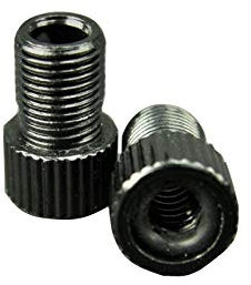 GreVeloro Ventiladapter Set Fahrrad Auto Auswechseladapter Ventil-Adapter 5 Farben zur Auswahl mit Gummi Dichtung Dunlopventil Blitzventil SV-Ventil Rennrad-Ventil Sclaverand 2er Set (Schwarz)