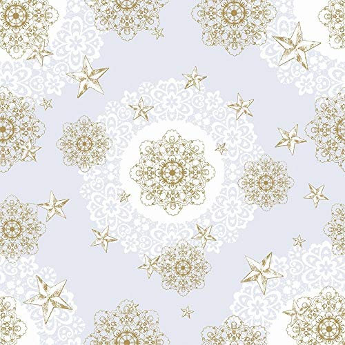 Mank Tischdecken aus Airlaid | Mitteldecken 80 x 80 cm Tischdecke für Gastronomie und Feiern | Weihnachten | 20 Stück |Sternenschein (Grau-Gold)