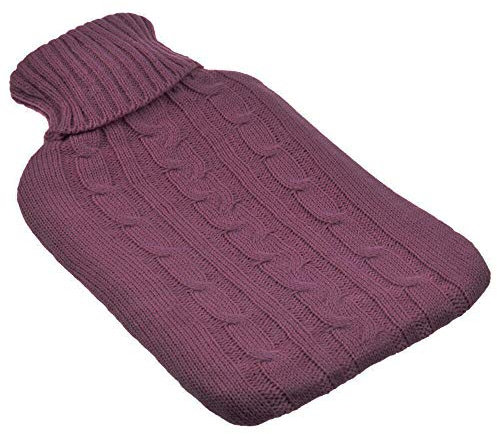 2L Hot Water Bottle Cover Case Knitted Soft Bed Warmer Warming Waterbottle Gift Health Care (Purple)