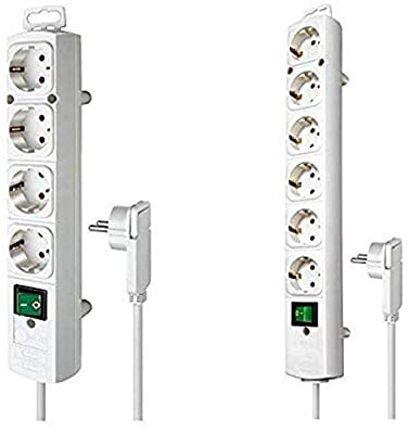 Brennenstuhl Comfort-Line Plus Steckdosenleiste 6-fach (Flachstecker, 2m, extra breite Abstände der Steckdosen) und Comfort-Line Plus Steckdosenleiste 4-fach (2m, extra breite Abstände der Steckdosen)