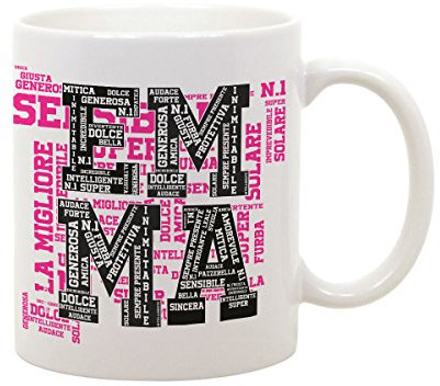 fashwork Tazza Personalizzata con Nome Emma - Aggettivi Simpatici - Idea Regalo
