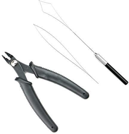 KOCONI Hair Extension Pliers Nano Ring Removal Pliers Feather Extensions Kit Hair Extension Pliers For Remova Extension Pliers Pulling Needle and Loop Threader Nano Remover Pliers 3Pcs Kit