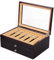 Stifthalterbox Holz, Stifte Sammelbox, Penbox Pens Veranstalter Aufbewahrungskiste Display Box Organizer Box mit Glasfenster Drei Ebene Vitrine mit Schubladen für 34 Stifte Schreibgeräte (Schwarz)