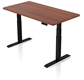 - AGIL - Elektrisch höhenverstellbarer Schreibtisch - Schwarzes Premium Gestell mit Doppelmotor & Walnuss Tischplatte - 140 x70 cm - Memory Funktion - Ergonomischer Schreibtisch - mit USB Hub