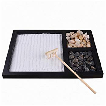 XUDREZ Zen Garden Kit Mini Zen Garden Sand Rock Ornament Creative Zen Garden Sand Decoration Home Office (B)