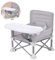 Sitzerhöhung mit Tablett für Baby, tragbarer Klappstuhl Esszimmerstuhl Aktivitätsstuhl, zum Essen, Camping, Strand, Rasen, Aluminiumrahmen, sicher, schnell, einfach und kompakt