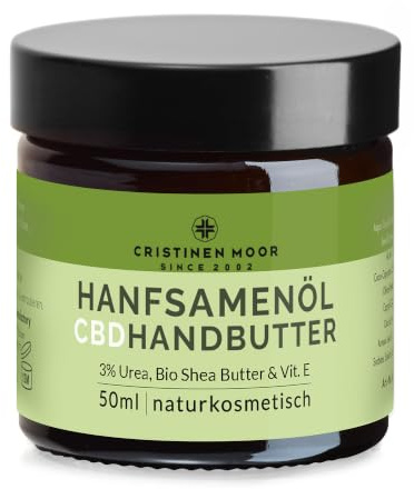 CristinenMoor Bio-Handbutter mit Hanfsamenöl - für raue, trockene Hände - 50 ml