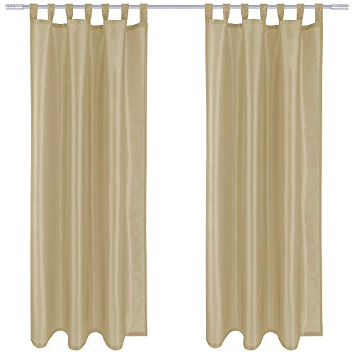 Bestlivings Blickdichte Gardine Alessia 2er Pack in Taupe hell mit Schlaufen Gr. 140x245cm (BxL), in vielen Größen und Farben