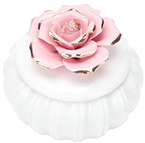 Cabilock 1pièce Boîte De Rangement Céramique Nordique Avec Couvercle Rose Contenant Décoratif Étanche Pour Bijoux Et Bonbons Pour Maison De Mariage