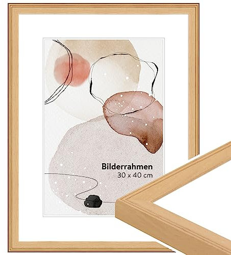WANDStyle Bilderrahmen Natur 18x24 cm aus Holz im Stil Modern mit Aufsteller und Aufhänger, Fotorahmen Made in Germany - H320