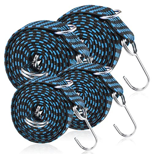 Cinghie Elastiche,Corde Elastiche,4 Extra Forti Estensibili Cavi Elastici Con Ganci Universali,Corde Elastiche Piatte Con Ganci,Corde Elastiche Elastiche Con Ganci
