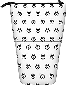 Teleskop-Federmäppchen, Husky-Kopf, Hundeständer, Stiftehalter mit Reißverschluss, Make-up-Tasche, Federmäppchen, Federmäppchen