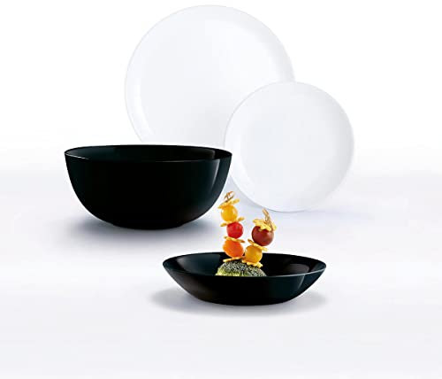 Diwali Black & White Luminarc - Vajilla (19 piezas)
