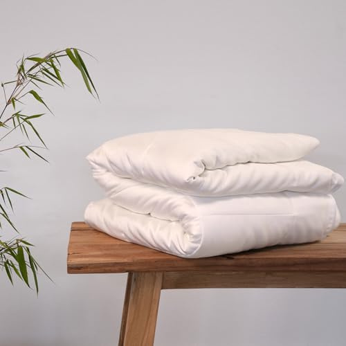 AGA.PIE AGAPIE Bettdecke aus 100% Bambus Lyocell - Creme-Weiß, 200 x 200 cm - nachhaltig, atmungsaktiv, antibakteriell, ganzjährig - Allergiker-Bettdecke