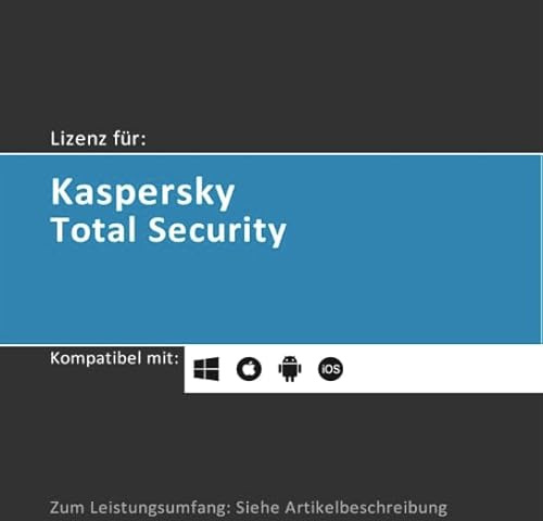 Lizenz für Kaspersky Total Security Premium | 2026 | 3 Geräte | 2 Jahre | Vollversion | PC/Mac/Android | Lizenzcode per Post in einer frustfreien Verpackung (FFP) von softwareGO (2 Jahre, 3)