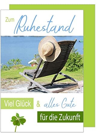 Edition Seidel Premium Glückwunschkarte zum Ruhestand mit Umschlag. Ruhestandskarte Grusskarte Billet Mann Frau Pension Abschied Rente Ruhe Relaxen (R126 SW023)