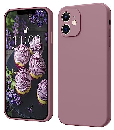 iPhone 12 Hülle Silikon Case, ElestBela Hanyhülle iPhone 12 Ultra Dünn Slim mit Microfiber, Kratzfeste Rundumschutz Case Schutzhülle Hülle für iPhone 12 6.1'' Violett