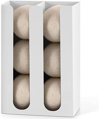 SUBEKYU Magnetic Dryer Ball Holder for Laundry Room,Iron Dryer Ball Dispenser for Laundry Storage Container,Laundry Dryer Balls Organizer,Magnetic Dryer Ball Basket (No Balls)