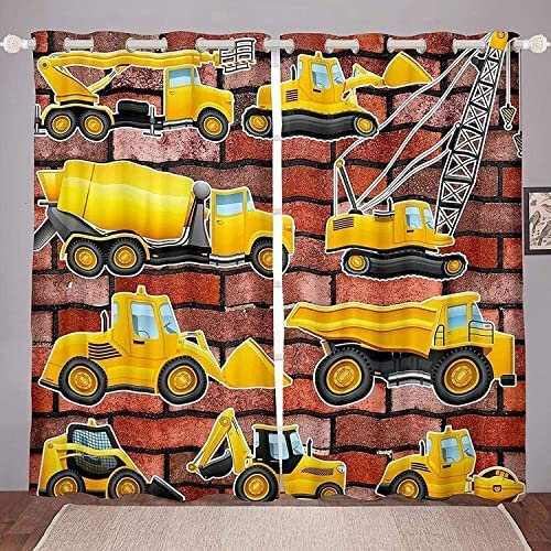 3D Schattierung Gardinenschals Cartoon-Auto Gardinen Mit Ösen Verdunklungsvorhänge Kinderzimmer & Schlafzimmer Trennwand Vorhang Sichtschutz 140(B) X160(H) cm - Kinder 3D Gedruckte Vorhänge