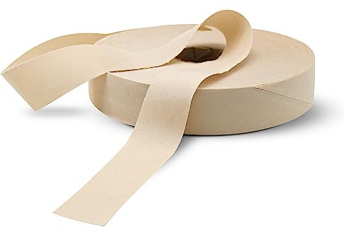 DOJA Barcelona | Schrägband Meterware Beige| Bias Tape Rollenpackung 100m | Breite 30mm | Polyester Tape | Weißes Einfassband | für Nähen, Kurzwaren & Nähband, Borten und Bänder zum Nähen