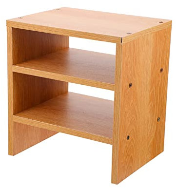 Warmhm Tischständer 1 X Monitorständer Schreibtisch Laptop-Ständer Holz-Schreibtisch Holz-Schreibtisch Holz-Monitorregal 2 Etagen Organizer Geschichtetes Lagerregal Raumdekoration