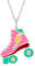 LOVE YOUR CITY Kette Rollschuhe – Kinderschmuck aus 925 Sterling Silber & Emaille – Verstellbare Halskette 42–45 cm – Geschenk für Mädchen & Kinder – Rollerskates Anhänger