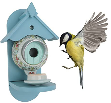 Topyond Bird House Feeder, Easy Hanging Outdoor Garden Teapot Bird Feeder Bowls, 2 in 1 Bird House and Feeding Bowls, for Birds Garden Decor