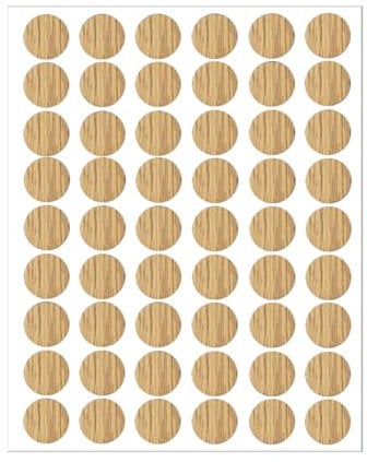 LICQIC Screw Hole Covers, Self Adhesive Caps Stick on Furniture Sticker Screw Hole, 54 Pcs 21 mm, Natural Oak