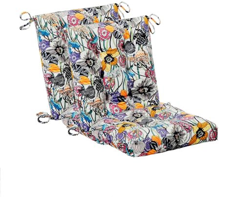 Makimoo Outdoor Terrassenkissen, Schaukelstuhl Auflage 95x43 cm - Sitzpolster für Gartenstühle, Kissen für Schaukelsessel (Schwarze, Violette Blüten)