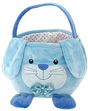Osterkörbchen Mit Henkel, Osterkorb Kinder Osternest Korb, Ostertasche Hase Mit Ohren Zum Befüllen, Ostergeschenke Kinder Maedchen Junge Personalisierte Osterkorb Osternest Plüsch Osterkörbchen (Blau)