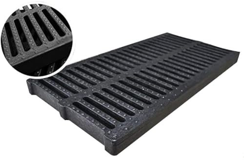 QIANMEI Linear Drain, Durable Heavy Duty Channel Grate, Black Rectangle Drainage Grate For Concrete Floor To Block Debris, For Garden, Driveway (Color : Schwarz, Size : 50x40x4cm)