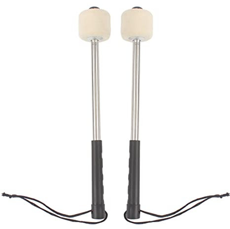 Bass Drum Mallet Filzkopf Percussion Mallets Paukenschlägel mit Edelstahlgriff Paukenschlägel Drum Mallets Bass Drum Mallets 1 Paar Schwarz
