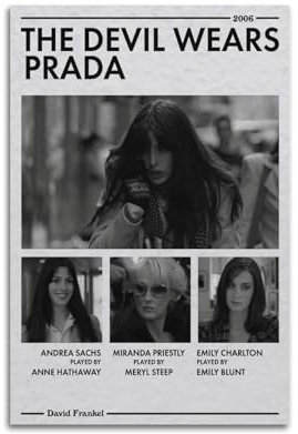 ZaMouss Filmposter Der Teufel trägt Prada auf Leinwand, Wandkunst, Dekoration, Wohnzimmer, Schlafzimmer, Dekoration, Poster, 30 x 45 cm, ungerahmter Stil
