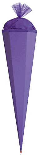 Schultüte - Rohling - lila Größenwahl 35 cm bis 100 cm ohne o. mit Holzspitze - Zuckertüte ALLE Größen - Roth - zum Basteln, Bemalen und Bekleben Bastel..