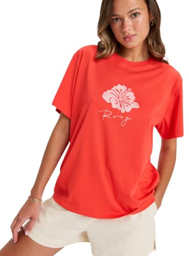Roxy Damen Hangloose The Sky T-Shirt, Poppy Red, M