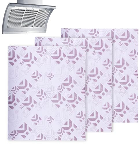 3 Pack Kitchen Extractor Fan Filters with Saturation Indicator - Universal Cut to Size Cooker Hood Filters