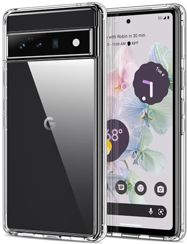 HOOMIL Crystal Clear Hülle für Google Pixel 6 Pro, Anti Gelb Durchsichtig Handyhülle Stoßfest Schutzhülle - Transparent