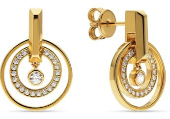 JETTE Damen-Ohrhänger 925er Silber, recycelt Zirkonia One Size, Gelbgold 32028443