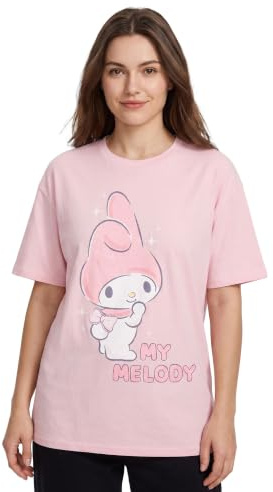 Hello Kitty & Friends T-Shirt à Manches Courtes pour Femme | Tee-Shirt Optiones Graphique pour Femmes | Chemise imprimée Personnage Sanrio
