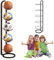 Rppiup Ball Storage Rack, 5 Tier Metal Removable Football Stand, Durable Football Holder, Multifunctional Vertical Ball Rack Display Stand for Basketball Soccer Volleyball Bedroom Indoor Outdoor