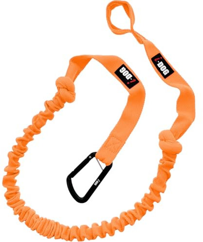 Longe (Laisse) pour Chien de Traction avec Amortisseur One canicross, canirando, canijogging, canitrail, Utilisation Intense Sportive ou Loisirs, I-dog est Une Marque Française. (Orange New)