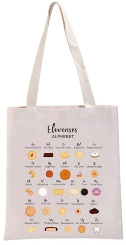 PYOUL Lustiges Keks-Geschenk, Elevenses, Alphabet-Tragetasche, Keksliebhaber, Handtasche, Lebensmittelliebhaber, Geschenk, Bäcker-Geschenk, Elevenses Alphabet T, medium