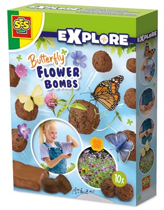 SES Creative Explore – Butterfly Flower Bombs – DIY Flower Bomb Making Kit for Kids – Grow Flowers & Attract Butterflies to Your Garden
