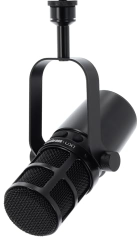 WOODBRASS UX1 Micro Voix et Instrument - Microphone USB + XLR - Capsule Dynamique cardioïde -Enregistrement Pro Studio, Mao, Podcast, Stream. Signal Fin, Clair, Détaillé et Isolé