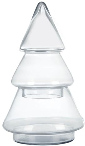Mr Crimbo Hodge & Hodge 30cm Glass Christmas Tree Storage Jar – Clear Tiered Jar for Sweets, Treats or Decorations – Reusable Festive Centrepiece