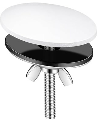 Tapón para placa de agujero de grifo, tapa de acero inoxidable para fregadero de cocina, tapón de metal para el hogar, hotel, oficina (blanco)