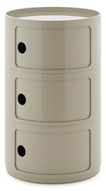 Kartell Componibili Big, Mobile Contenitore 3 Elementi, Diametro 42 cm, Tortora