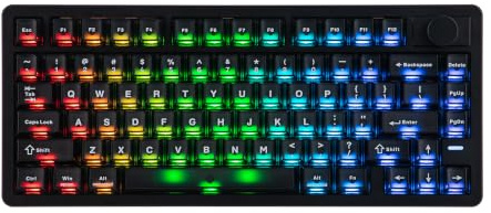 EPOMAKER HE75 V2 TMR Hall Effect Gaming Keyboard w/Changeable Knob (Black) | Rapid Triggering, 8K Polling, 0.01mm Adjustable Actuation, Hybrid Hot-Swap, Creamy & Thocky, 2.4Ghz/BT for Mac/WIN